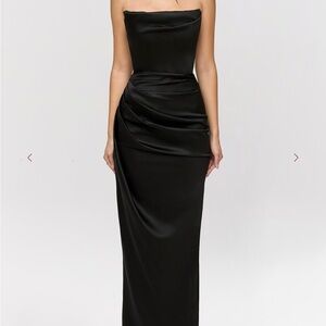 House of CB- Adrienne Black Strapless Formal Gown